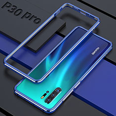 Funda Bumper Lujo Marco de Aluminio Espejo 360 Grados Carcasa para Huawei P30 Pro Azul