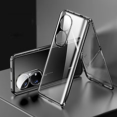 Funda Bumper Lujo Marco de Aluminio Espejo 360 Grados Carcasa para Huawei P50 Pro Negro
