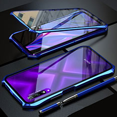 Funda Bumper Lujo Marco de Aluminio Espejo 360 Grados Carcasa para Huawei Y9s Azul