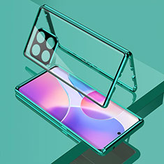 Funda Bumper Lujo Marco de Aluminio Espejo 360 Grados Carcasa para OnePlus 10 Pro 5G Verde