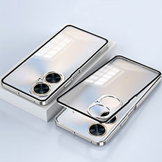 Funda Bumper Lujo Marco de Aluminio Espejo 360 Grados Carcasa para OnePlus Nord CE 3 5G Plata