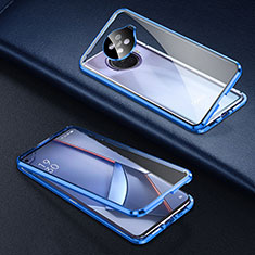 Funda Bumper Lujo Marco de Aluminio Espejo 360 Grados Carcasa para Oppo Ace2 Azul