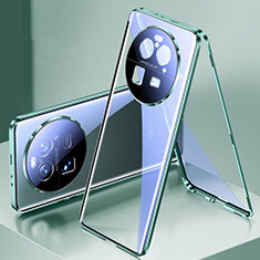 Funda Bumper Lujo Marco de Aluminio Espejo 360 Grados Carcasa para Oppo Find X6 Pro 5G Verde