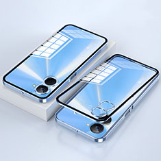 Funda Bumper Lujo Marco de Aluminio Espejo 360 Grados Carcasa para Realme 10S 5G Azul
