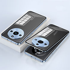 Funda Bumper Lujo Marco de Aluminio Espejo 360 Grados Carcasa para Realme 11 Pro 5G Azul
