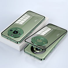 Funda Bumper Lujo Marco de Aluminio Espejo 360 Grados Carcasa para Realme 11 Pro 5G Verde