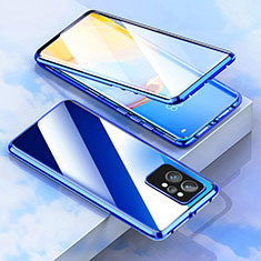 Funda Bumper Lujo Marco de Aluminio Espejo 360 Grados Carcasa para Realme GT Neo 3T 5G Azul