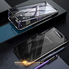 Funda Bumper Lujo Marco de Aluminio Espejo 360 Grados Carcasa para Samsung Galaxy A90 4G Negro