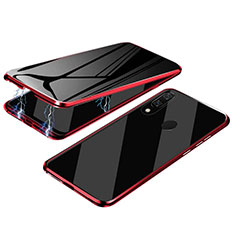 Funda Bumper Lujo Marco de Aluminio Espejo 360 Grados Carcasa para Samsung Galaxy M10S Rojo