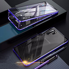 Funda Bumper Lujo Marco de Aluminio Espejo 360 Grados Carcasa para Samsung Galaxy Note 10 Plus Morado