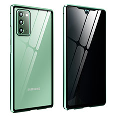 Funda Bumper Lujo Marco de Aluminio Espejo 360 Grados Carcasa para Samsung Galaxy Note 20 5G Menta Verde