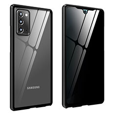 Funda Bumper Lujo Marco de Aluminio Espejo 360 Grados Carcasa para Samsung Galaxy Note 20 5G Negro