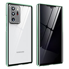 Funda Bumper Lujo Marco de Aluminio Espejo 360 Grados Carcasa para Samsung Galaxy Note 20 Ultra 5G Menta Verde