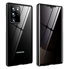 Funda Bumper Lujo Marco de Aluminio Espejo 360 Grados Carcasa para Samsung Galaxy Note 20 Ultra 5G Negro