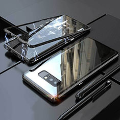Funda Bumper Lujo Marco de Aluminio Espejo 360 Grados Carcasa para Samsung Galaxy Note 8 Duos N950F Negro