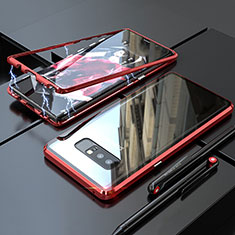 Funda Bumper Lujo Marco de Aluminio Espejo 360 Grados Carcasa para Samsung Galaxy Note 8 Duos N950F Rojo