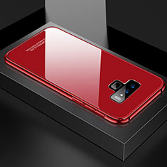 Funda Bumper Lujo Marco de Aluminio Espejo 360 Grados Carcasa para Samsung Galaxy Note 9 Rojo