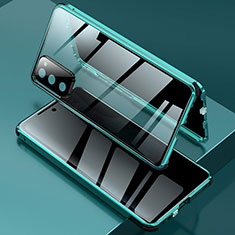 Funda Bumper Lujo Marco de Aluminio Espejo 360 Grados Carcasa para Samsung Galaxy S20 FE (2022) 5G Verde