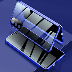 Funda Bumper Lujo Marco de Aluminio Espejo 360 Grados Carcasa para Samsung Galaxy S20 FE 5G Azul