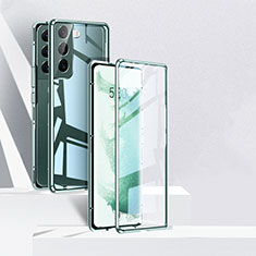 Funda Bumper Lujo Marco de Aluminio Espejo 360 Grados Carcasa para Samsung Galaxy S21 5G Verde