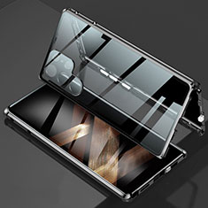 Funda Bumper Lujo Marco de Aluminio Espejo 360 Grados Carcasa para Samsung Galaxy S24 Ultra 5G Negro