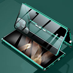 Funda Bumper Lujo Marco de Aluminio Espejo 360 Grados Carcasa para Samsung Galaxy S24 Ultra 5G Verde