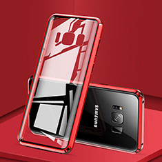 Funda Bumper Lujo Marco de Aluminio Espejo 360 Grados Carcasa para Samsung Galaxy S8 Plus Rojo