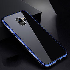 Funda Bumper Lujo Marco de Aluminio Espejo 360 Grados Carcasa para Samsung Galaxy S9 Azul y Negro