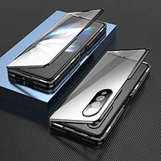 Funda Bumper Lujo Marco de Aluminio Espejo 360 Grados Carcasa para Samsung Galaxy Z Fold4 5G Negro