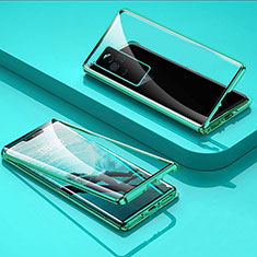 Funda Bumper Lujo Marco de Aluminio Espejo 360 Grados Carcasa para Vivo iQOO 7 Legend 5G Verde