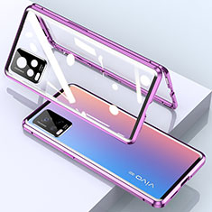 Funda Bumper Lujo Marco de Aluminio Espejo 360 Grados Carcasa para Vivo V20 Pro 5G Morado