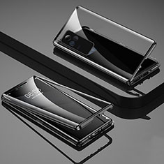Funda Bumper Lujo Marco de Aluminio Espejo 360 Grados Carcasa para Vivo V21e 4G Negro
