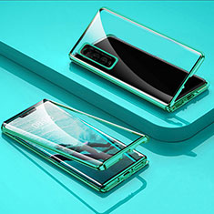 Funda Bumper Lujo Marco de Aluminio Espejo 360 Grados Carcasa para Vivo Y51s 5G Verde
