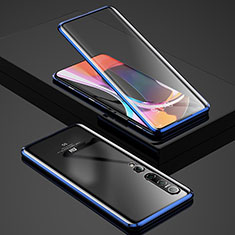 Funda Bumper Lujo Marco de Aluminio Espejo 360 Grados Carcasa para Xiaomi Mi 10 Azul