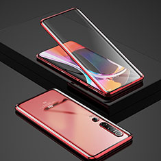 Funda Bumper Lujo Marco de Aluminio Espejo 360 Grados Carcasa para Xiaomi Mi 10 Rojo