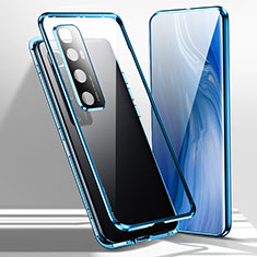 Funda Bumper Lujo Marco de Aluminio Espejo 360 Grados Carcasa para Xiaomi Mi 10 Ultra Azul