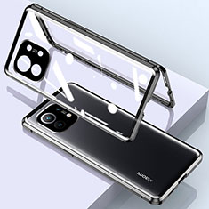 Funda Bumper Lujo Marco de Aluminio Espejo 360 Grados Carcasa para Xiaomi Mi 11 Lite 4G Negro