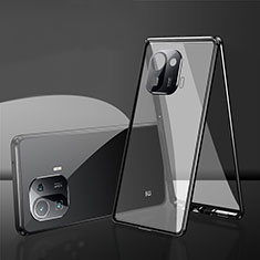 Funda Bumper Lujo Marco de Aluminio Espejo 360 Grados Carcasa para Xiaomi Mi 11 Pro 5G Negro