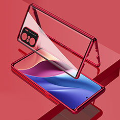 Funda Bumper Lujo Marco de Aluminio Espejo 360 Grados Carcasa para Xiaomi Mi 11i 5G Rojo