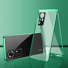 Funda Bumper Lujo Marco de Aluminio Espejo 360 Grados Carcasa para Xiaomi Mi 12 Pro 5G Verde