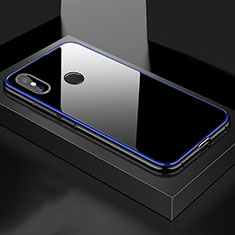 Funda Bumper Lujo Marco de Aluminio Espejo 360 Grados Carcasa para Xiaomi Mi 8 Azul