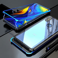 Funda Bumper Lujo Marco de Aluminio Espejo 360 Grados Carcasa para Xiaomi Mi Mix 3 Azul