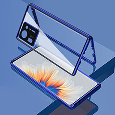 Funda Bumper Lujo Marco de Aluminio Espejo 360 Grados Carcasa para Xiaomi Mi Mix 4 5G Azul