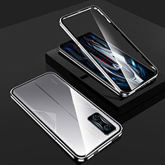 Funda Bumper Lujo Marco de Aluminio Espejo 360 Grados Carcasa para Xiaomi Poco F4 GT 5G Plata