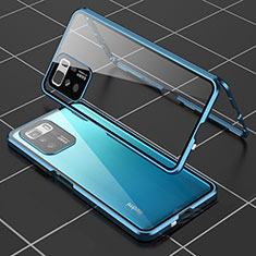 Funda Bumper Lujo Marco de Aluminio Espejo 360 Grados Carcasa para Xiaomi Poco X3 GT 5G Azul