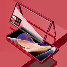 Funda Bumper Lujo Marco de Aluminio Espejo 360 Grados Carcasa para Xiaomi Poco X4 NFC Rojo