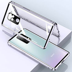 Funda Bumper Lujo Marco de Aluminio Espejo 360 Grados Carcasa para Xiaomi Redmi 10X 4G Plata