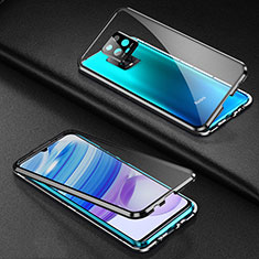 Funda Bumper Lujo Marco de Aluminio Espejo 360 Grados Carcasa para Xiaomi Redmi 10X 5G Negro