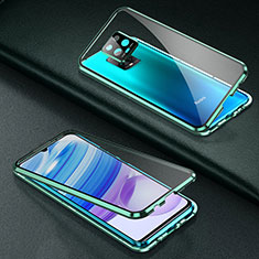 Funda Bumper Lujo Marco de Aluminio Espejo 360 Grados Carcasa para Xiaomi Redmi 10X Pro 5G Verde