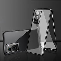 Funda Bumper Lujo Marco de Aluminio Espejo 360 Grados Carcasa para Xiaomi Redmi A2 Negro